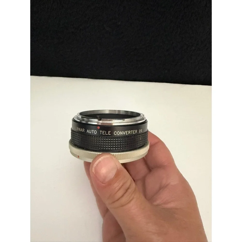 Super Albinar Auto Tele Converter 2X Japan Vintage Lens Extender Black Silver